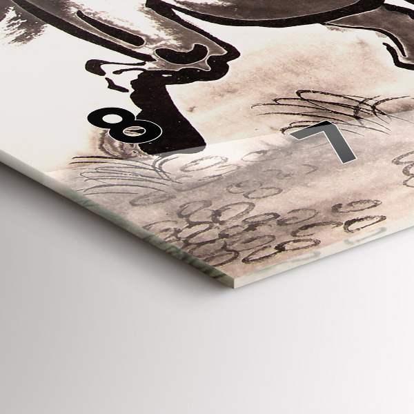 Horizontal wall clock Galloping horses