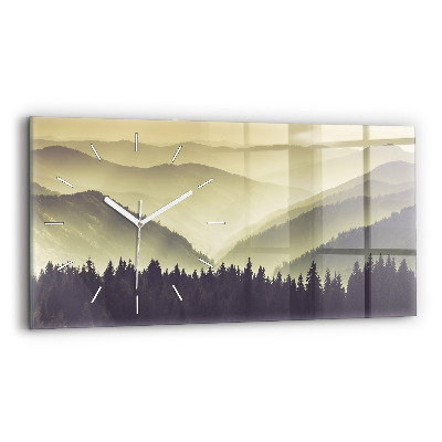 Horizontal wall clock Misty Mountain Slopes