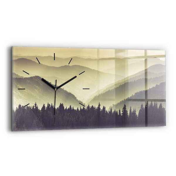 Horizontal wall clock Misty Mountain Slopes