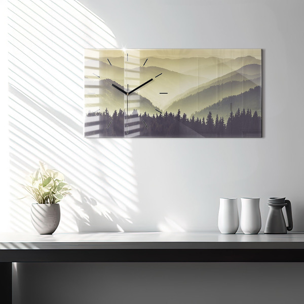 Horizontal wall clock Misty Mountain Slopes