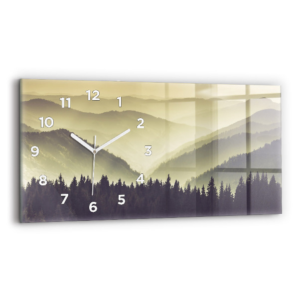Horizontal wall clock Misty Mountain Slopes