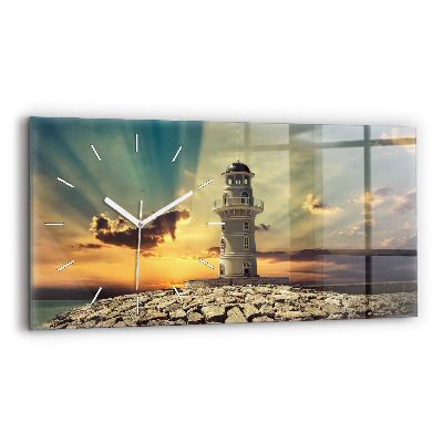 Horizontal wall clock Lighthouse On The Sea