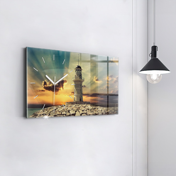 Horizontal wall clock Lighthouse On The Sea