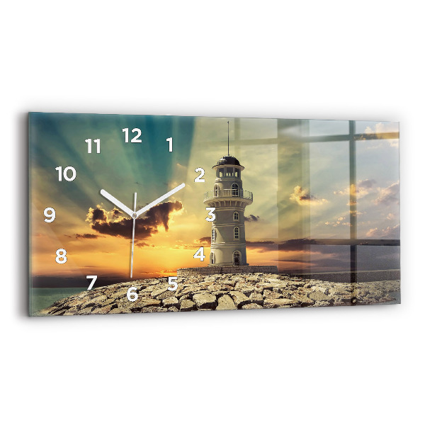 Horizontal wall clock Lighthouse On The Sea