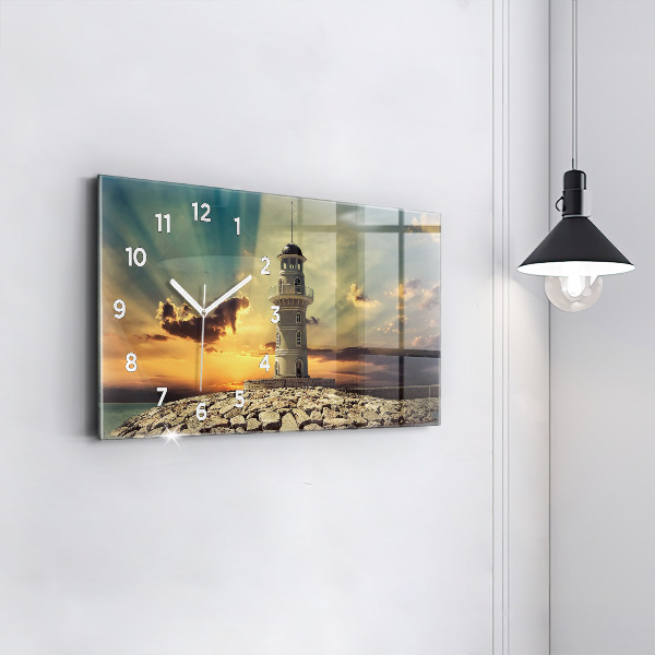 Horizontal wall clock Lighthouse On The Sea