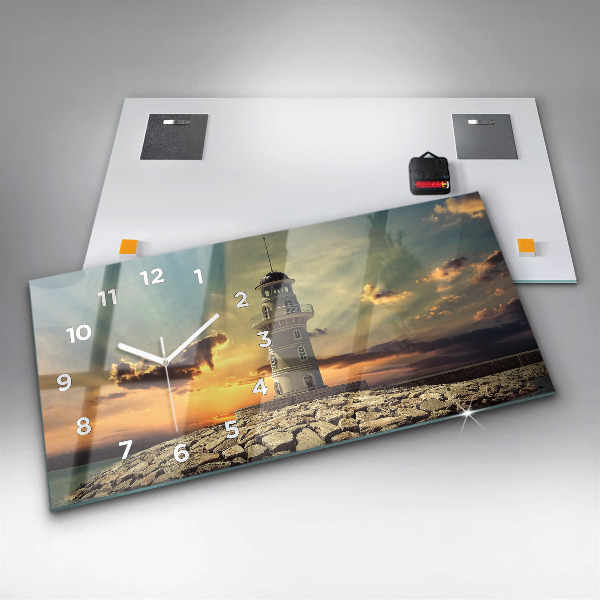 Horizontal wall clock Lighthouse On The Sea