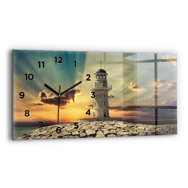 Horizontal wall clock Lighthouse On The Sea