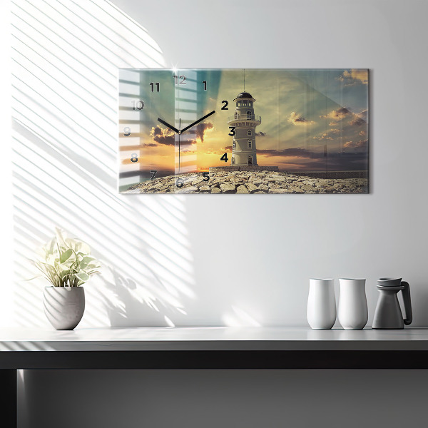 Horizontal wall clock Lighthouse On The Sea