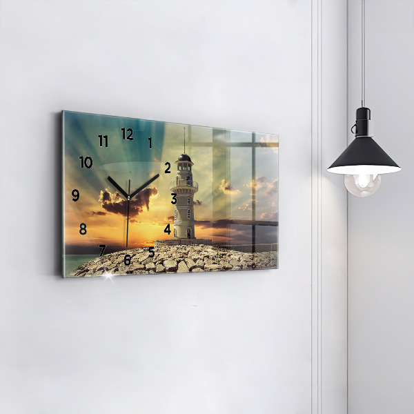 Horizontal wall clock Lighthouse On The Sea
