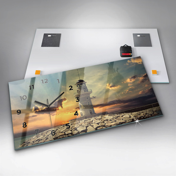 Horizontal wall clock Lighthouse On The Sea