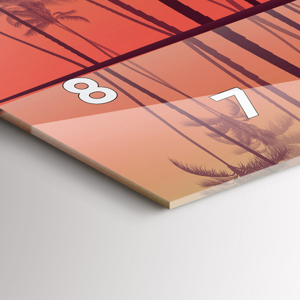 Horizontal wall clock Tropical palm trees