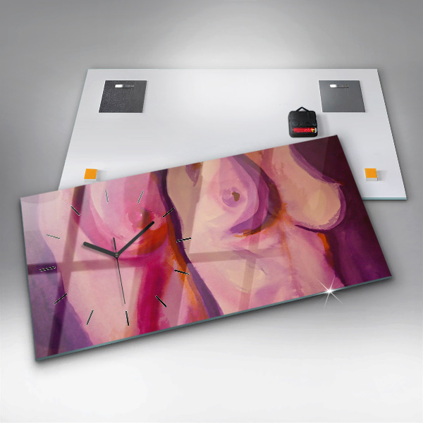 Horizontal wall clock Painting Women