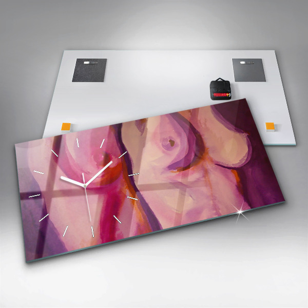 Horizontal wall clock Painting Women