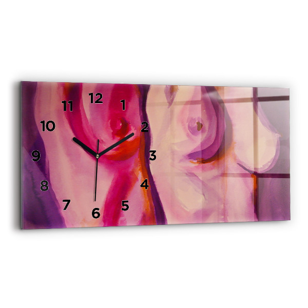 Horizontal wall clock Painting Women