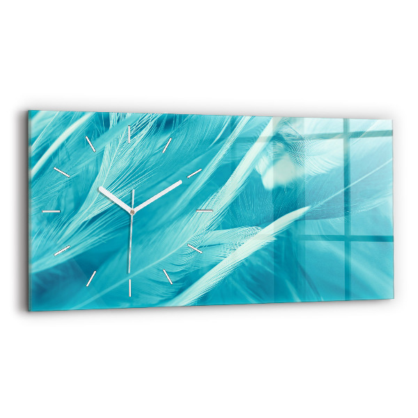 Horizontal wall clock Green turquoise vintage