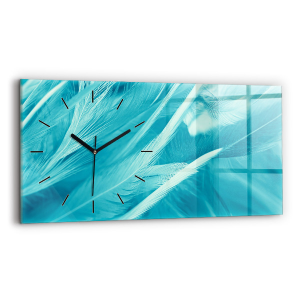 Horizontal wall clock Green turquoise vintage