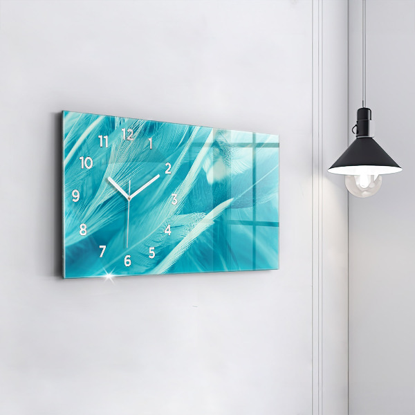 Horizontal wall clock Green turquoise vintage