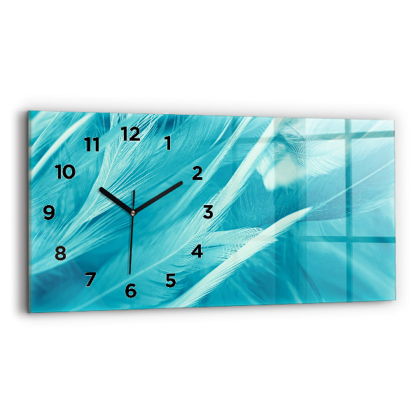 Horizontal wall clock Green turquoise vintage