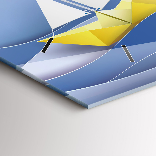 Horizontal wall clock Origami colorful sailboats