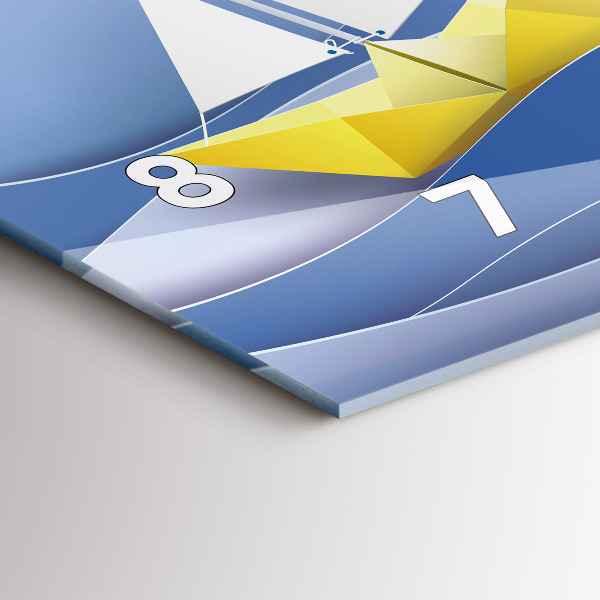 Horizontal wall clock Origami colorful sailboats
