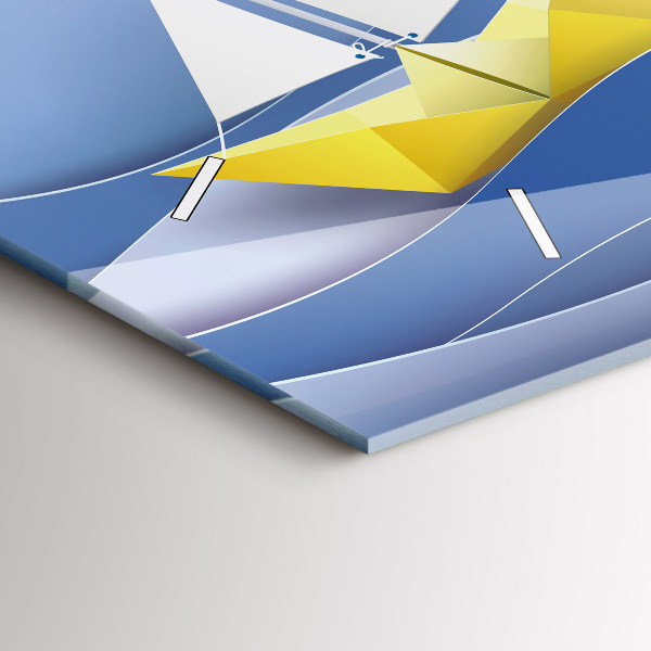 Horizontal wall clock Origami colorful sailboats