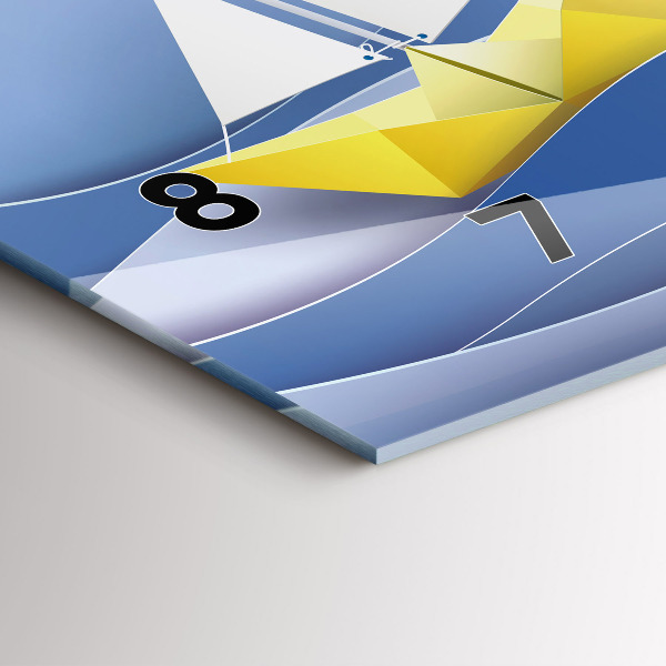 Horizontal wall clock Origami colorful sailboats