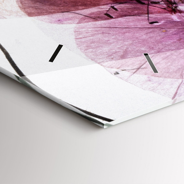 Horizontal wall clock Dry poppies Flowers