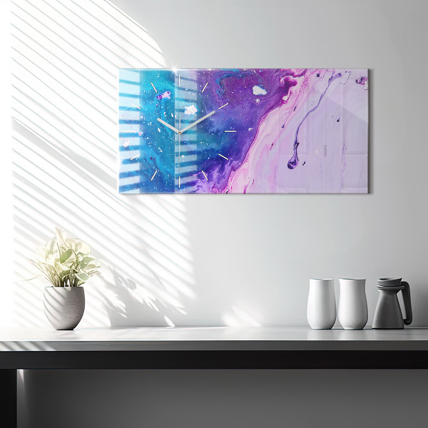 Horizontal wall clock Colorful background