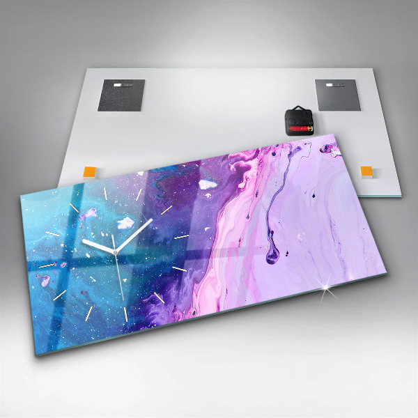 Horizontal wall clock Colorful background