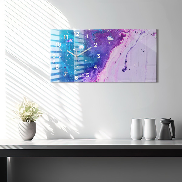 Horizontal wall clock Colorful background