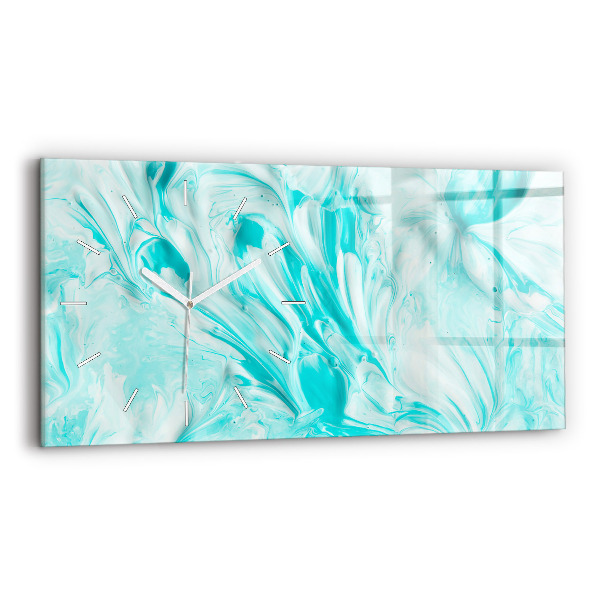 Horizontal wall clock Blue abstraction