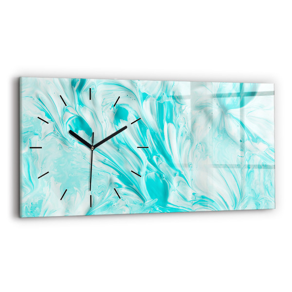Horizontal wall clock Blue abstraction