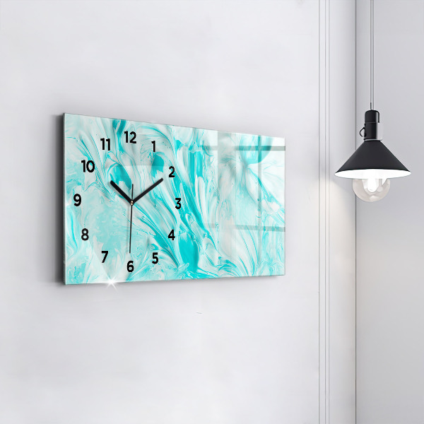 Horizontal wall clock Blue abstraction