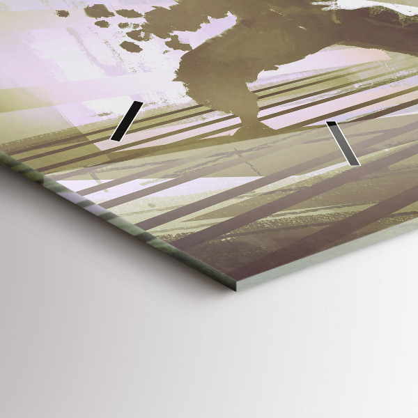 Horizontal wall clock Robot vs Samurai Fight