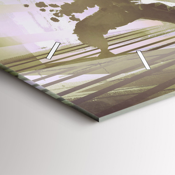 Horizontal wall clock Robot vs Samurai Fight