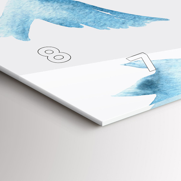 Horizontal wall clock Flying blue birds