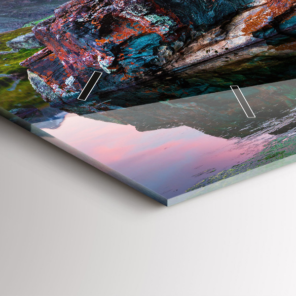 Horizontal wall clock Lake Stellisee Matterhorn