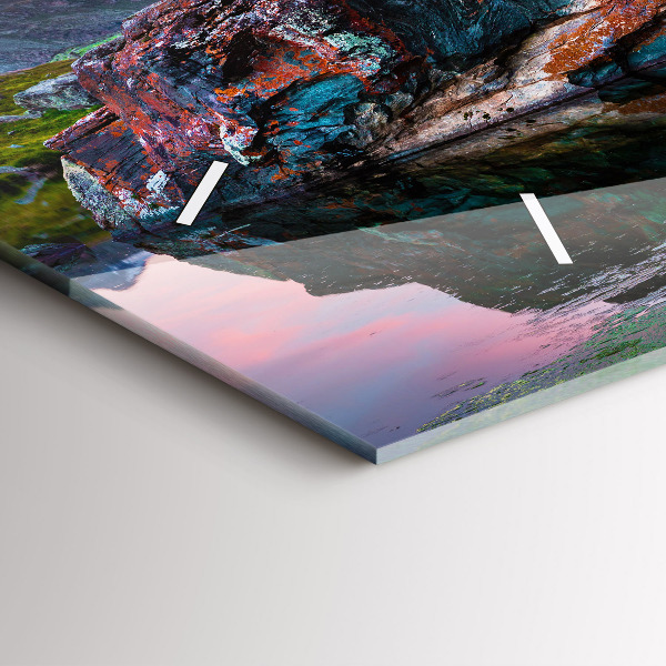 Horizontal wall clock Lake Stellisee Matterhorn