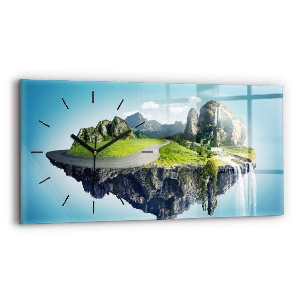 Horizontal wall clock Flying Island