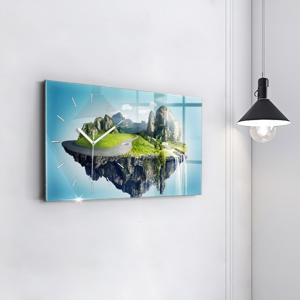 Horizontal wall clock Flying Island