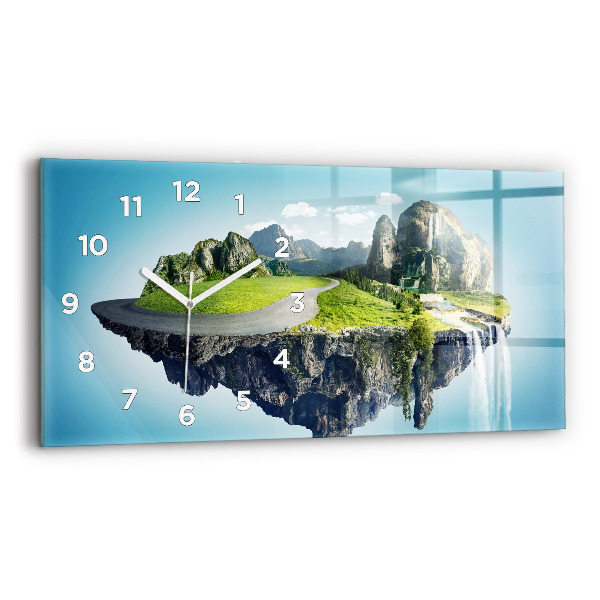 Horizontal wall clock Flying Island