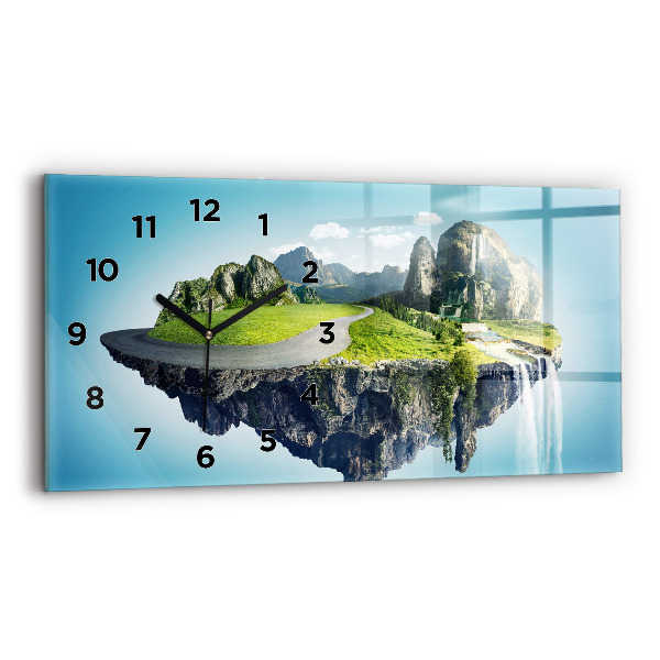 Horizontal wall clock Flying Island