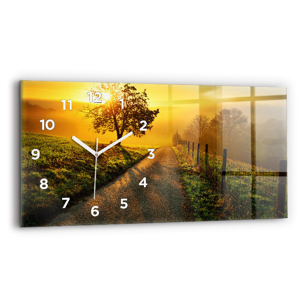 Horizontal wall clock Fog at sunrise