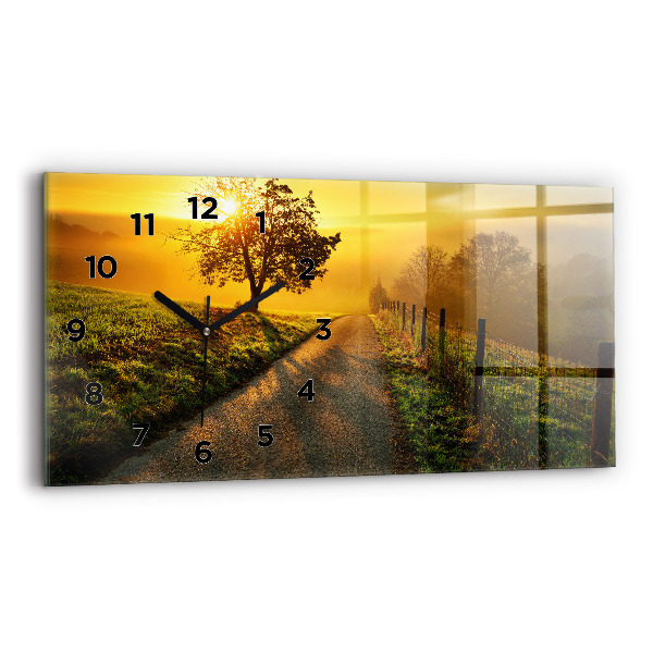 Horizontal wall clock Fog at sunrise