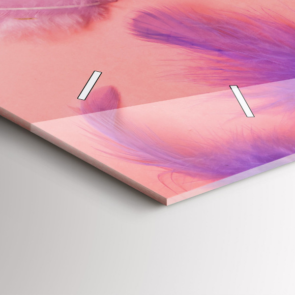 Horizontal wall clock Colorful Feathers