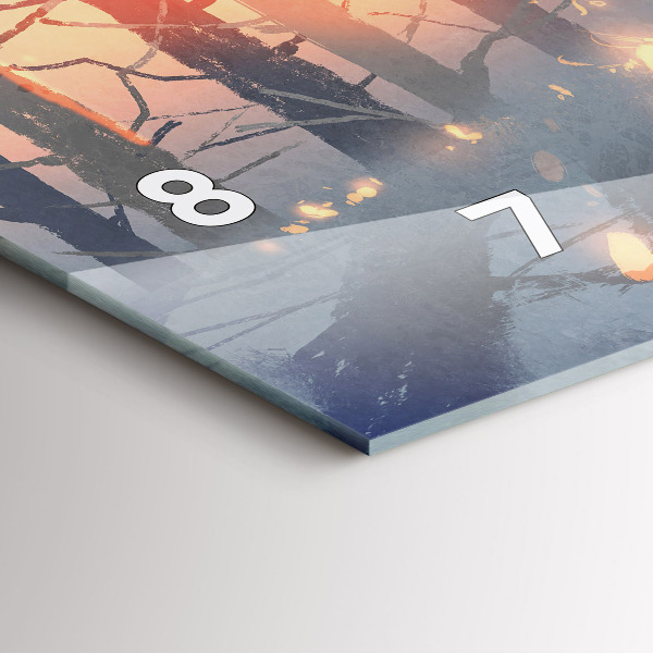 Horizontal wall clock Winter Tree Landscape