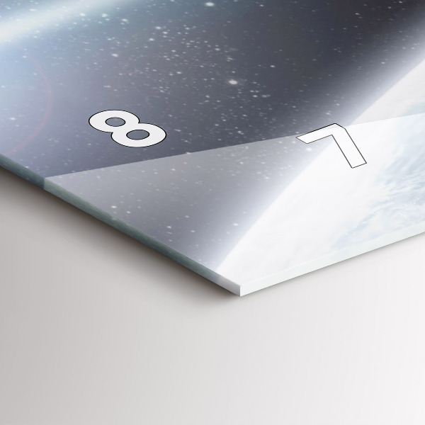 Horizontal wall clock Space Planets