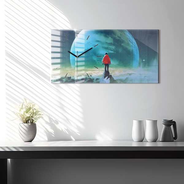 Horizontal wall clock Man in the moon
