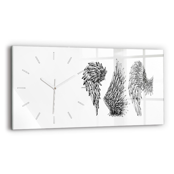 Horizontal wall clock Angel wings