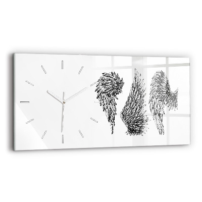 Horizontal wall clock Angel wings